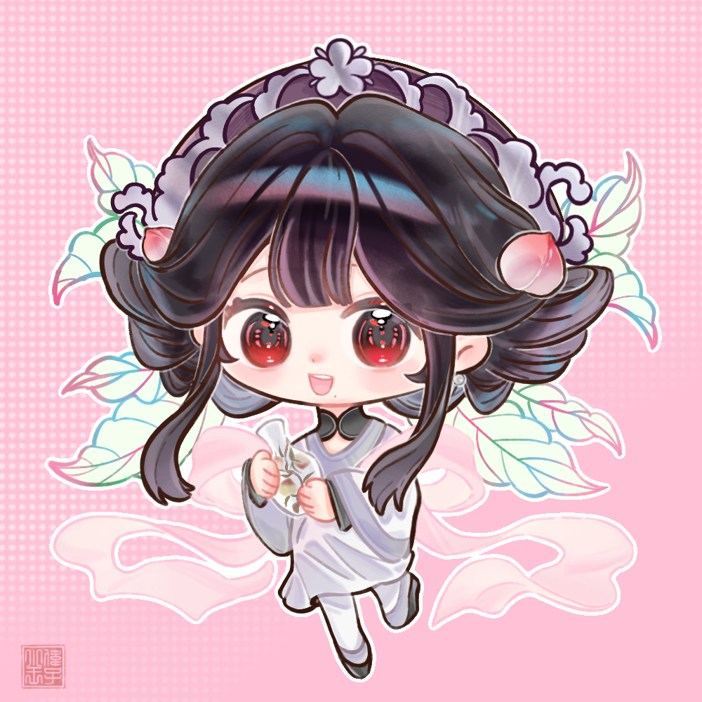The Big ImageBoard (TBIB) - 1girl :d black footwear black hair chibi ...