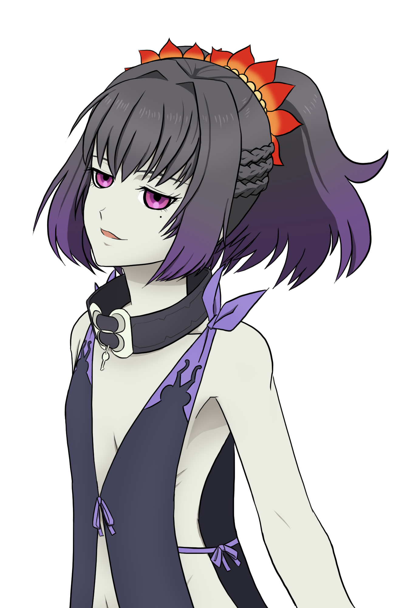 The Big ImageBoard (TBIB) 1girl bare shoulders black hair braid