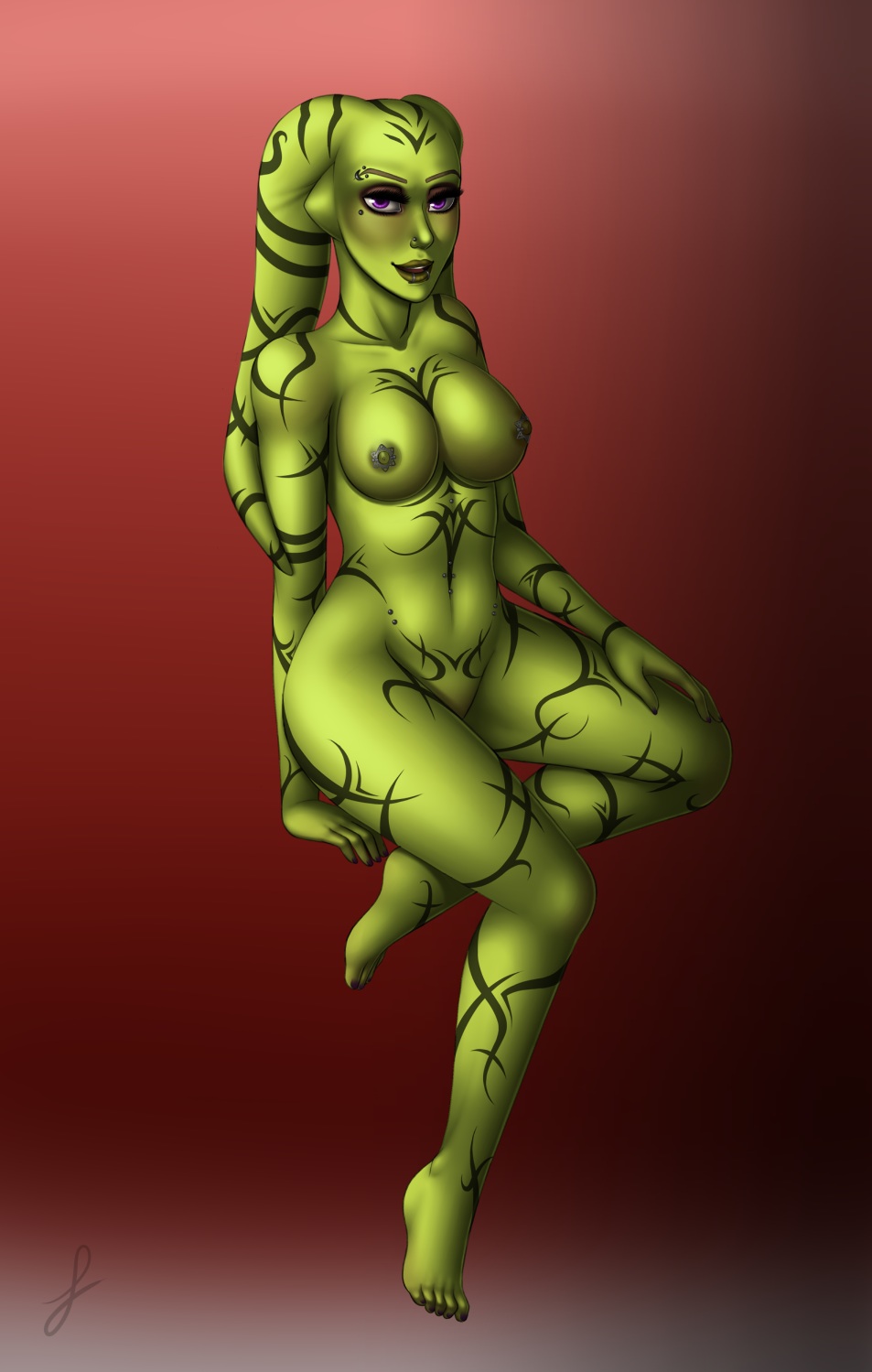 The Big ImageBoard (TBIB) - breasts female green skin liefje piercing purpl...