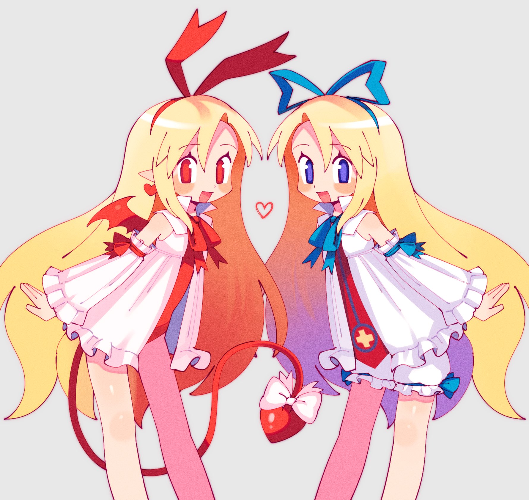 The Big ImageBoard (TBIB) - 2girls batrobin k blue eyes blush bow demon ...