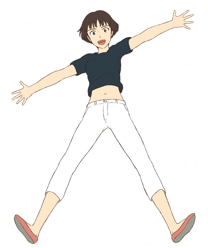 The Big ImageBoard (TBIB) - brown eyes brown hair full body gake no ue