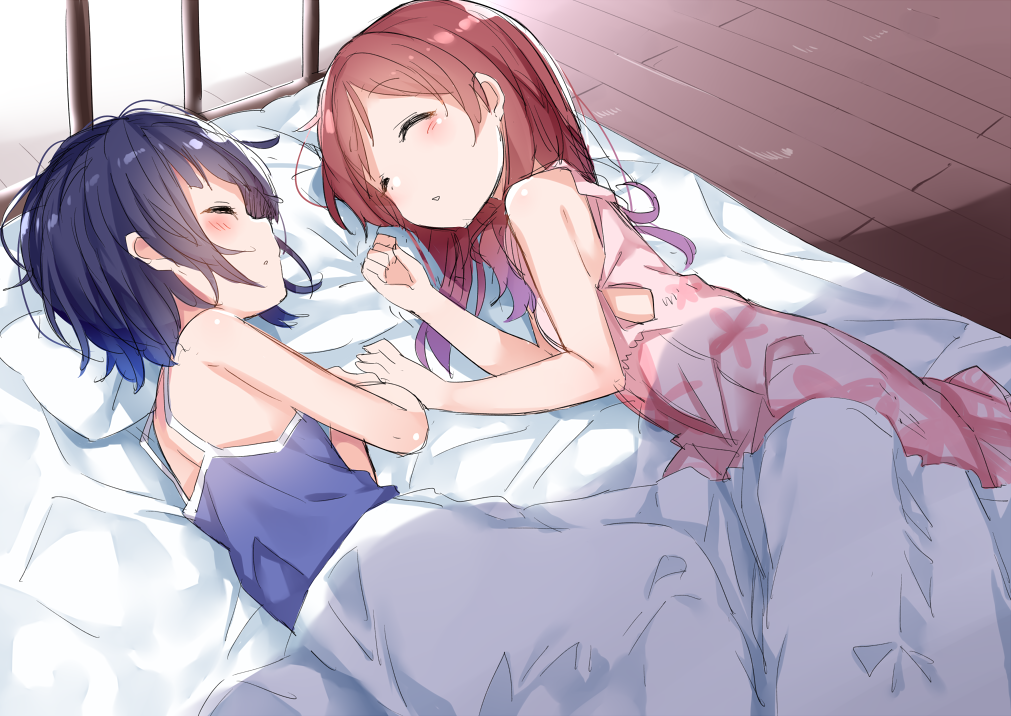 Anime girl sleeping on couch