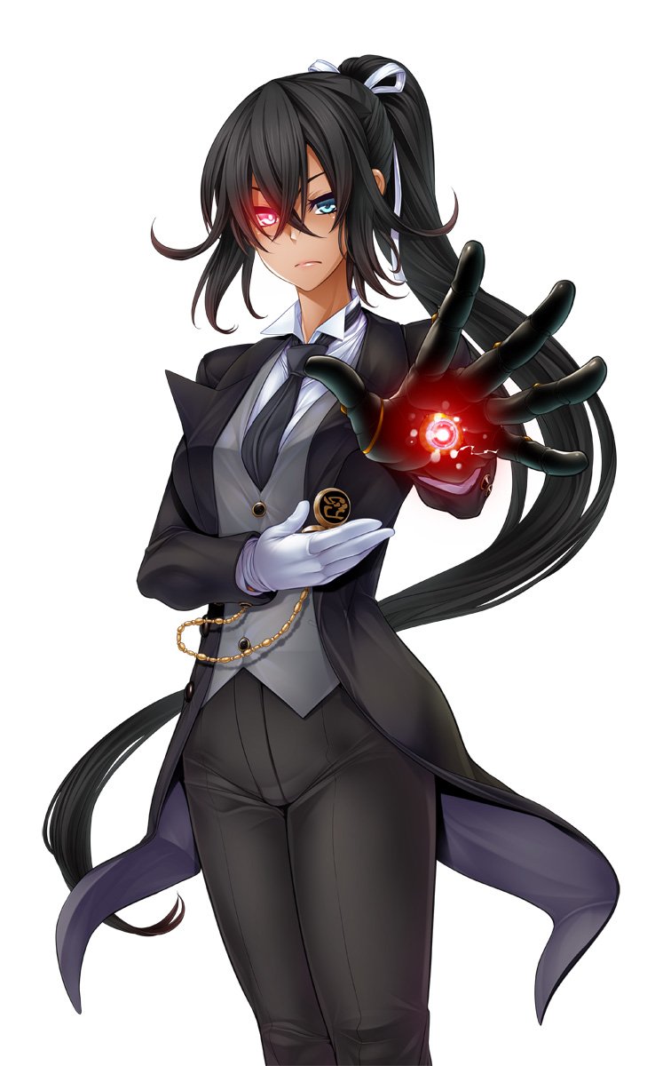 The Big ImageBoard (TBIB) - bangs black hair black neckwear blue eyes ...