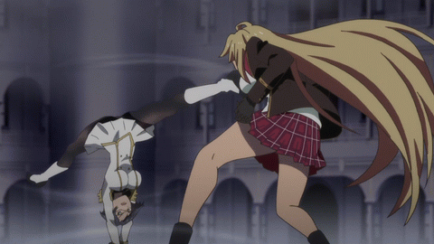 Anime girl fight scene