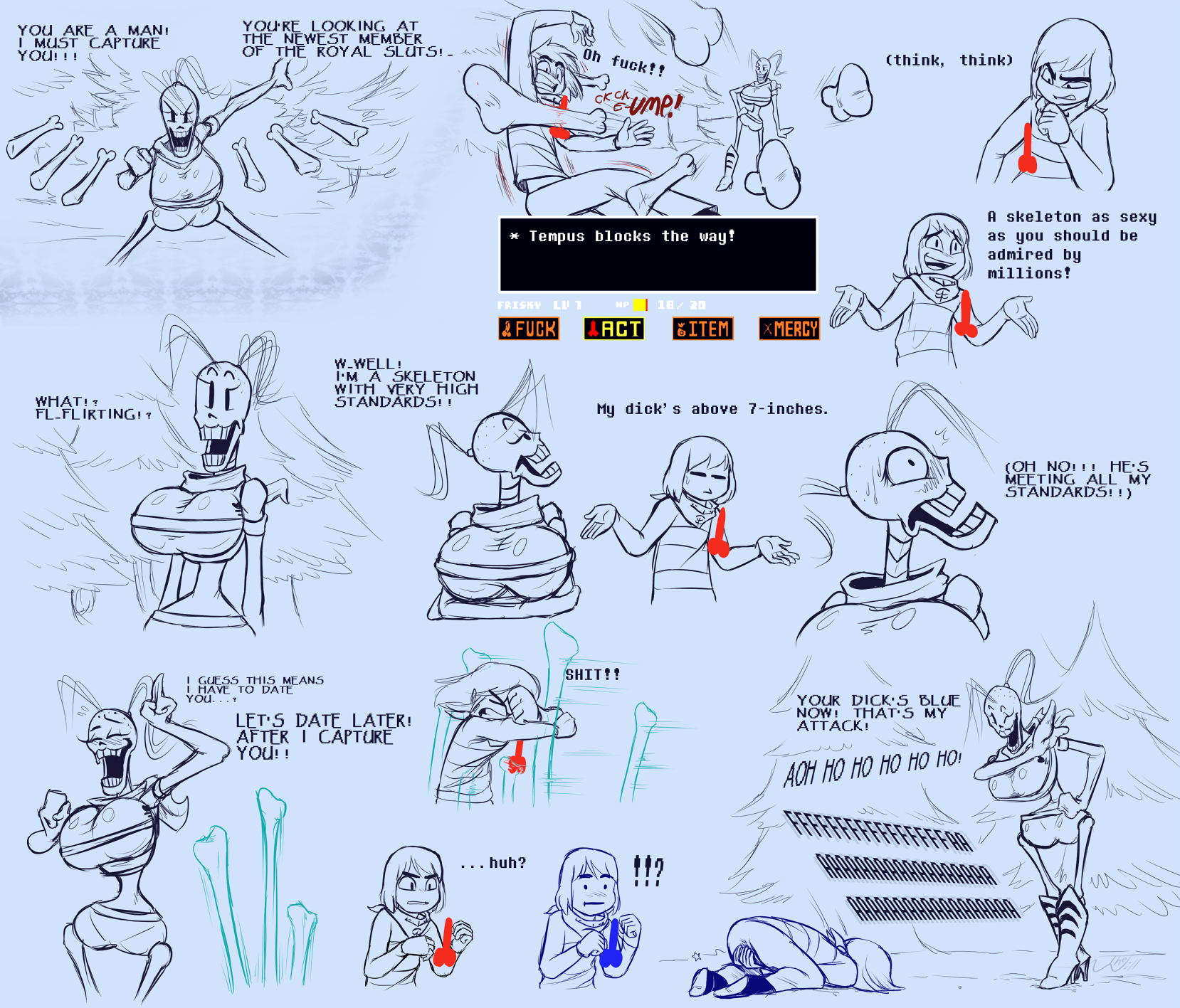 Undertale Exclamation The Big ImageBoard (TBIB) - ?! alternate universe blush bone breasts ...