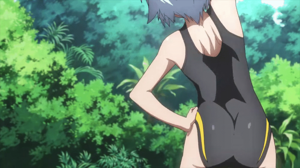 1girl animated animated_gif ass ben-tou solo swimsuit yarizui_sen.