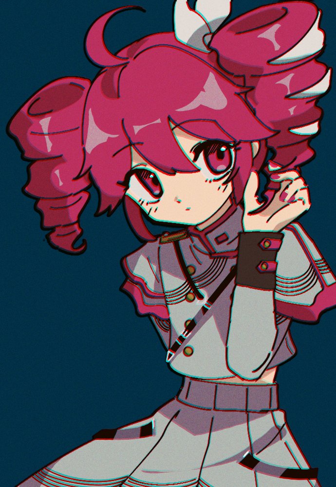 Teto Racing Jacket The Big ImageBoard (TBIB) - 1girl ahoge bow drill hair expressionless ...