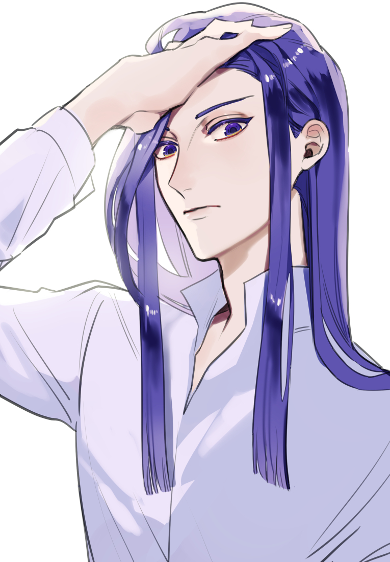 The Big ImageBoard (TBIB) - 1boy androgynous arm up closed mouth ...