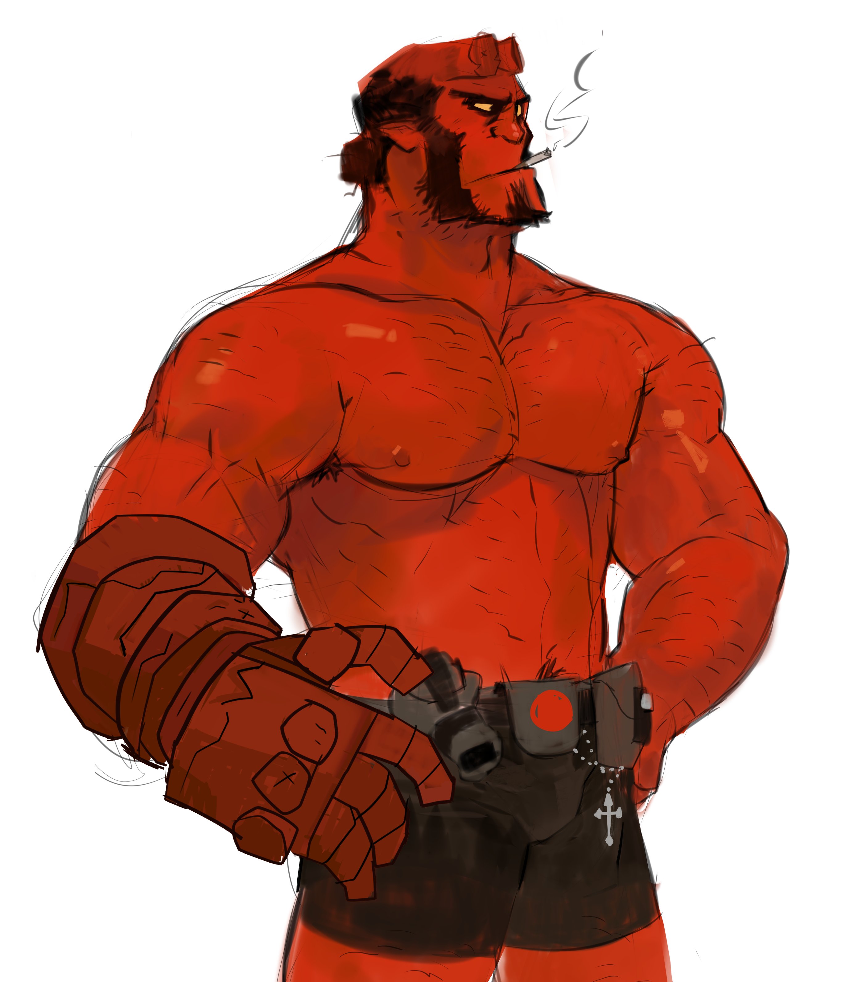 The Big ImageBoard (TBIB) - 1boy absurdres bara belt broad shoulders ...