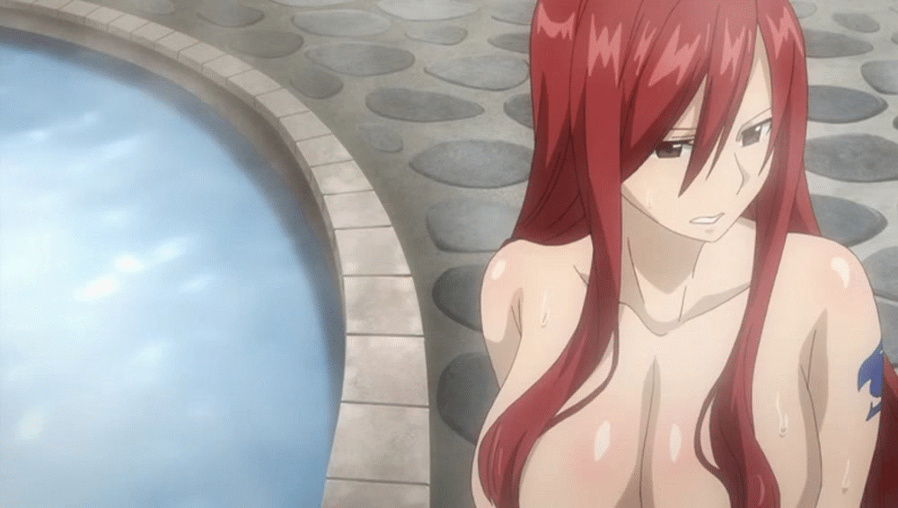 1girl animated animated_gif bouncing_breasts breasts convenient_censoring e...