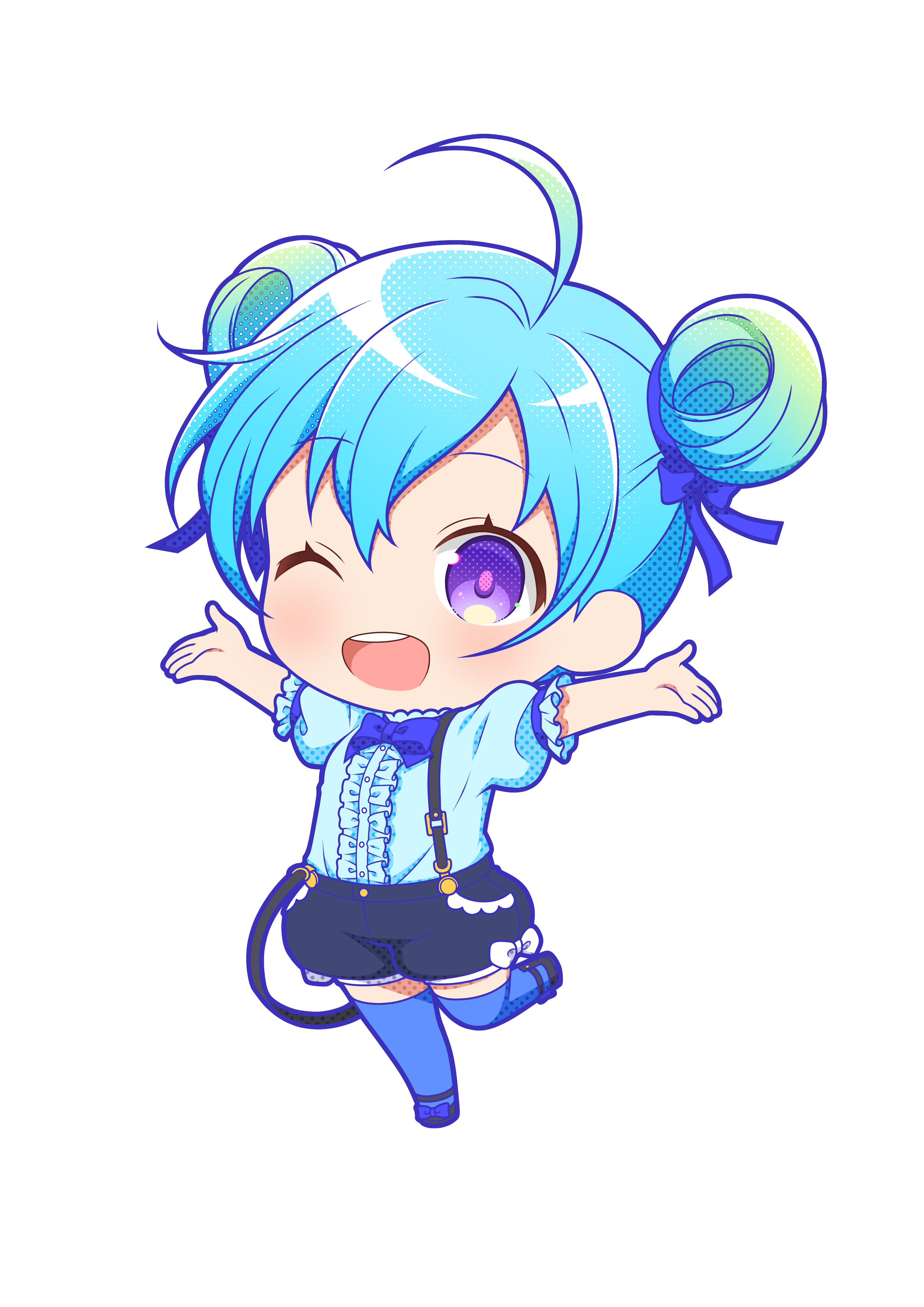 The Big ImageBoard (TBIB) - 1girl absurdres ahoge arms up black ...