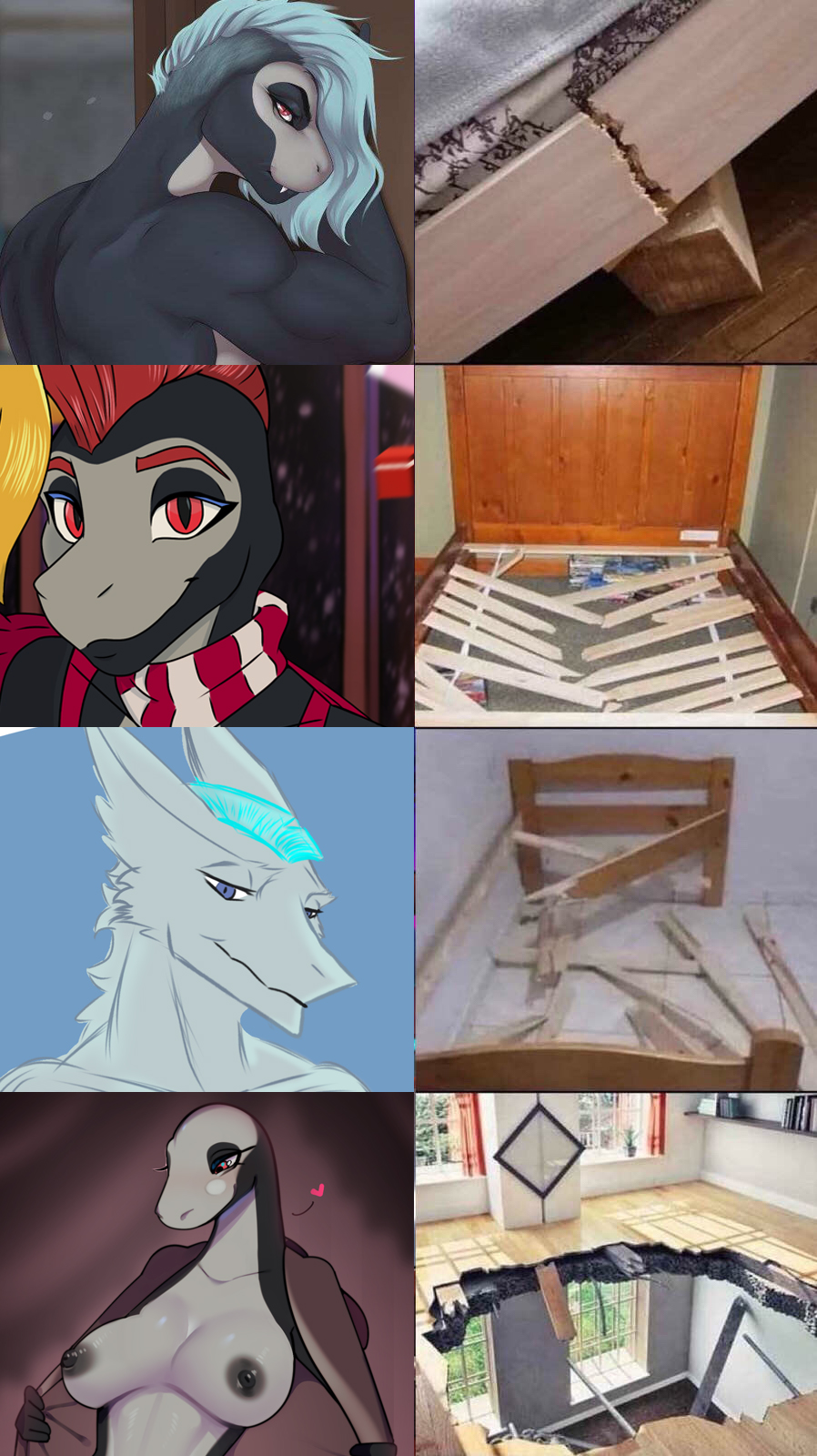 The Big ImageBoard (TBIB) - anthro breasts broken bed farrythedragon ...