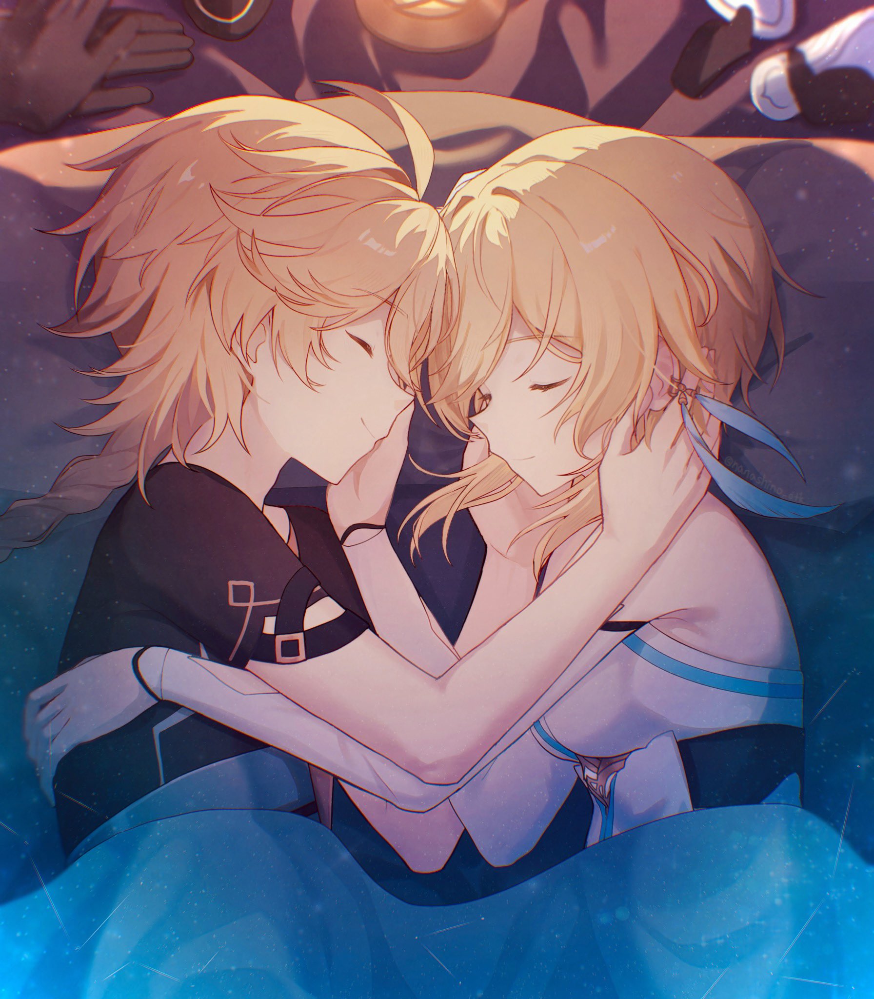 The Big ImageBoard (TBIB) - 1boy 1girl aether (genshin impact) blonde ...