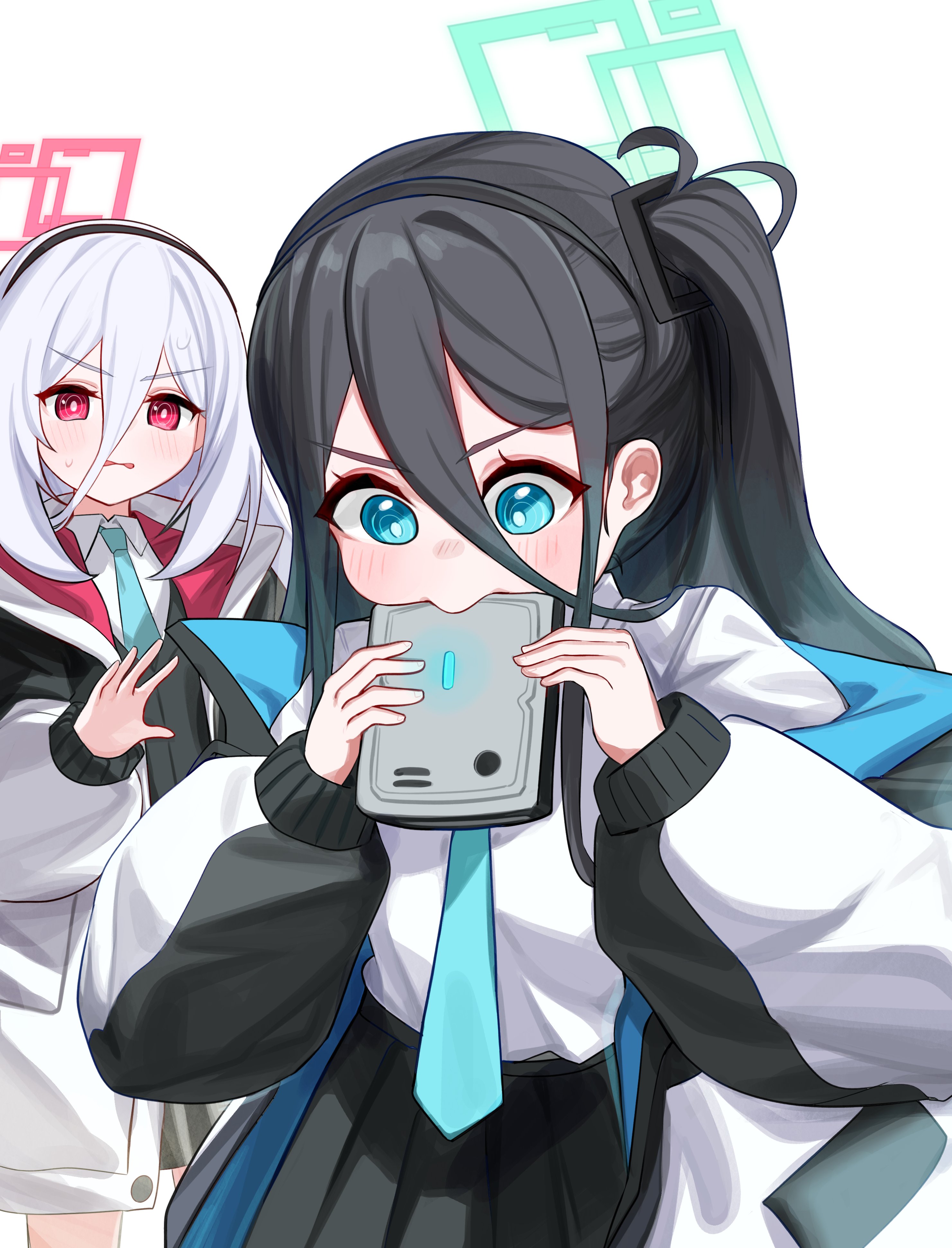 Multi Ringed Eyes The Big ImageBoard (TBIB) - 2girls absurdres aqua halo black hair black ...