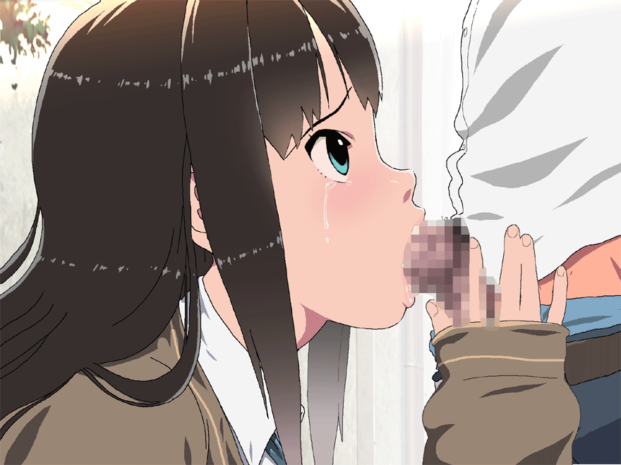 Anime girl giving blowjob