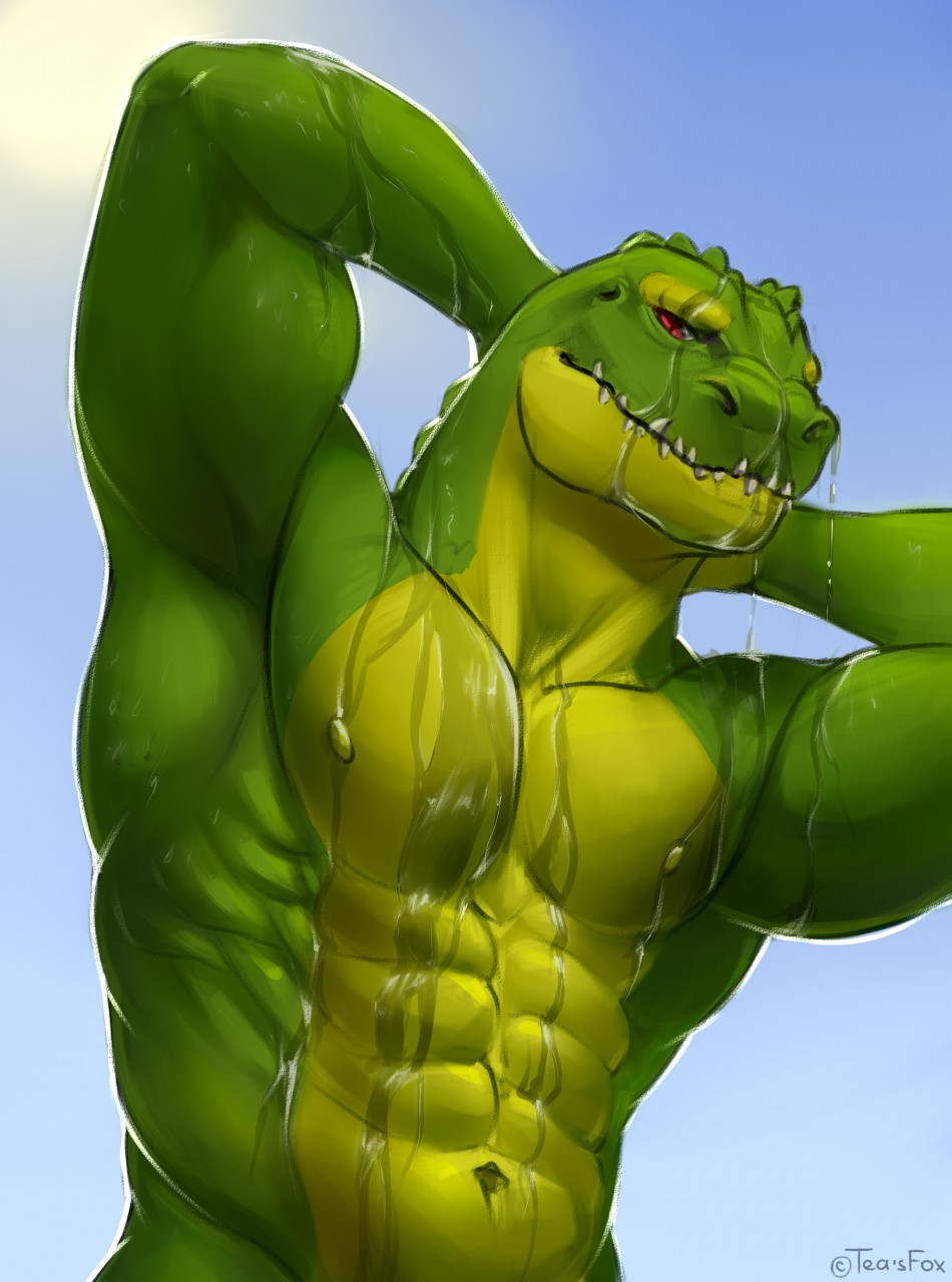 abs anthro biceps big_muscles crocodile crocodilian david(diablo_en_musica_...