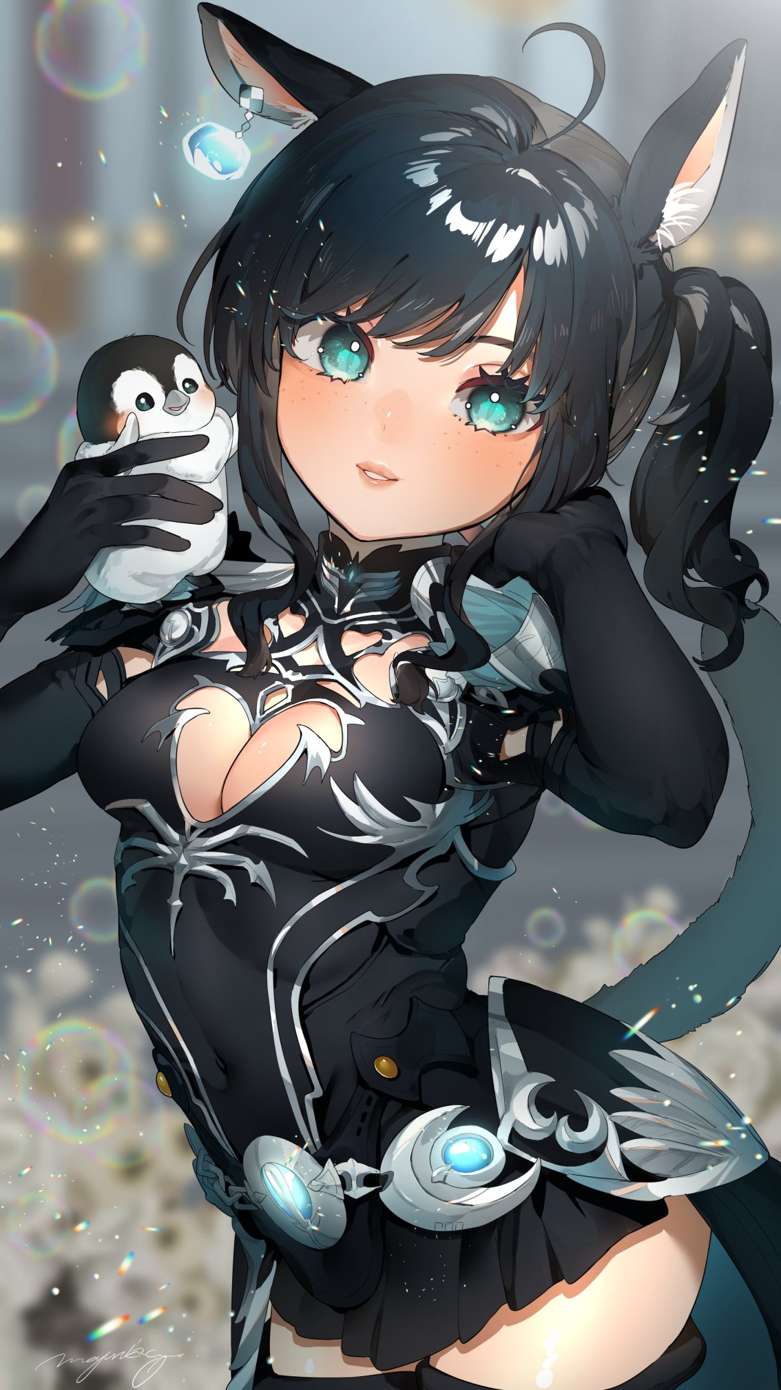 The Big ImageBoard TBIB 1girl Ahoge Animal Ears Aqua Eyes Black the-big-imageboard-tbib-1girl-ahoge-animal-ears-aqua-eyes-black