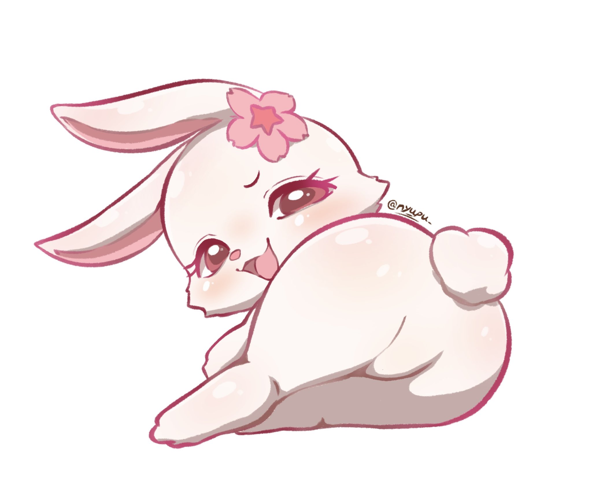 The Big ImageBoard (TBIB) - anthro blush butt cherry blossom chibi ...