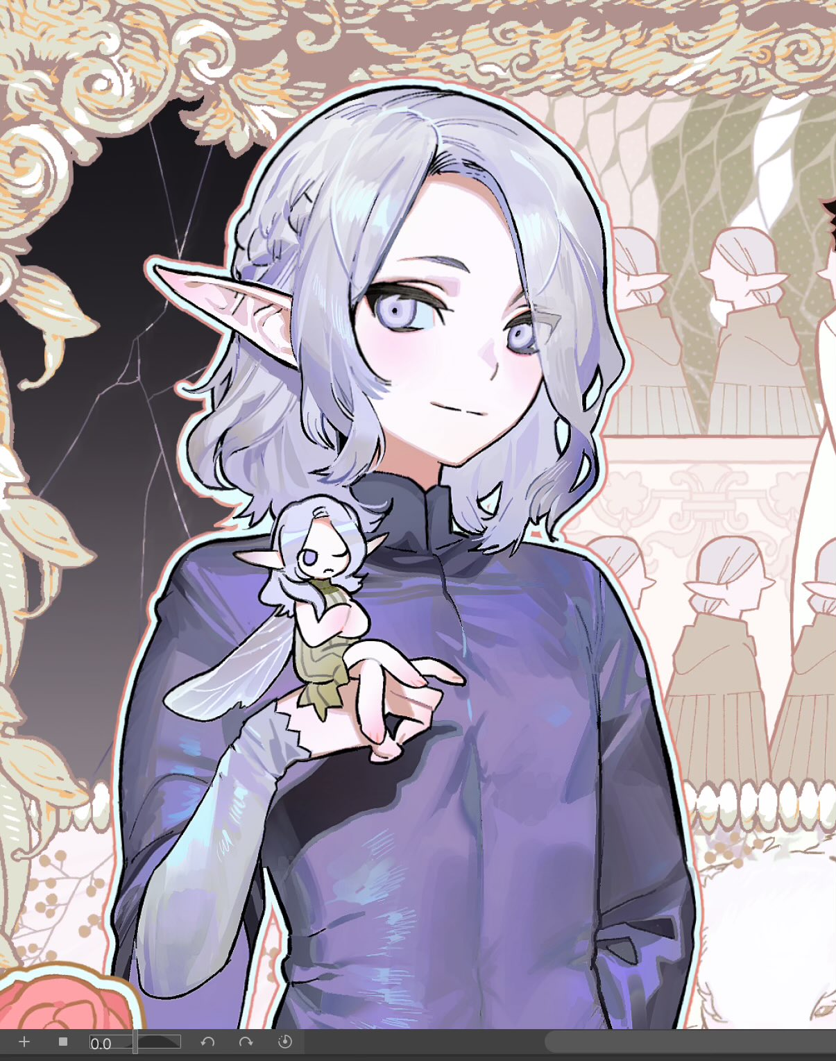Mithrun Elf The Big ImageBoard (TBIB) - 1boy art program in frame braid dungeon ...