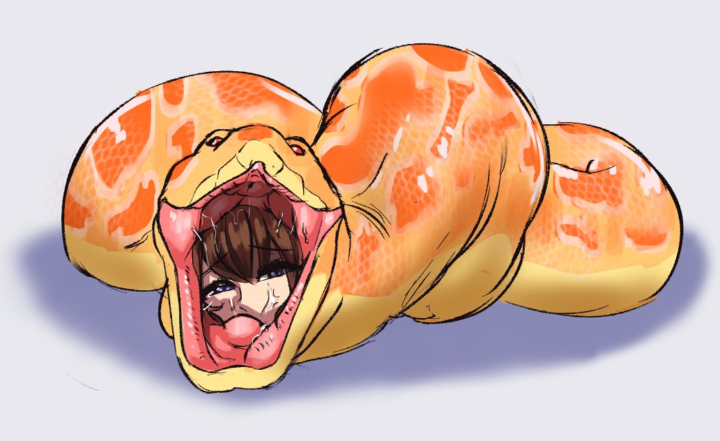 The Big ImageBoard (TBIB) - 1girl brown hair open mouth rupie snake vore we...