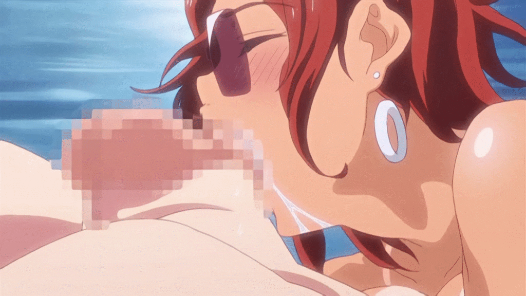 1girl animated animated_gif brown_hair censored cum cum_in_mouth deepthroat...