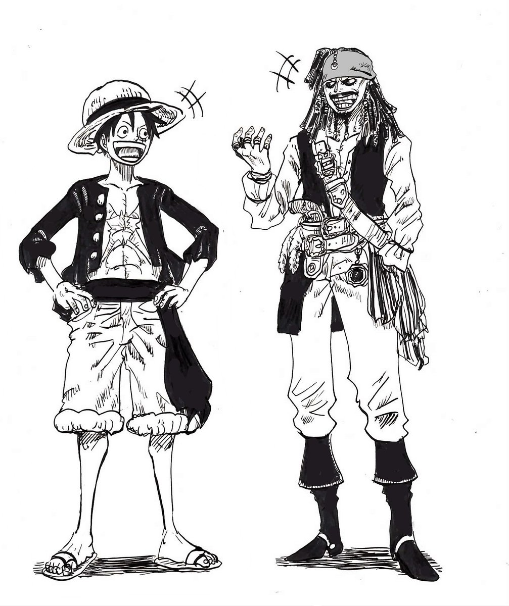 The Big ImageBoard (TBIB) 2boys crossover highres jack sparrow monkey