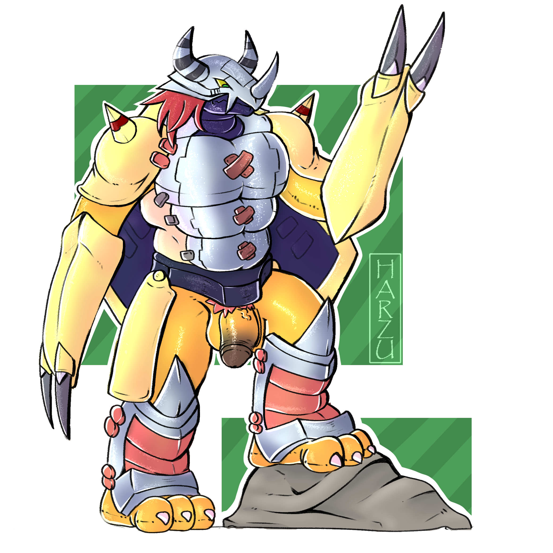 Buffmon Digimon The Big ImageBoard (TBIB) - 2019 abs anthro armor balls biceps claws ...