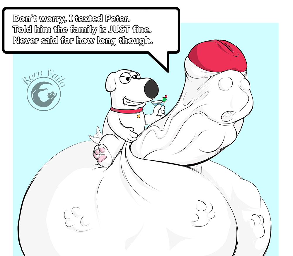 anthro balls big_balls body_outline brian_griffin canid canine canis cock_v...