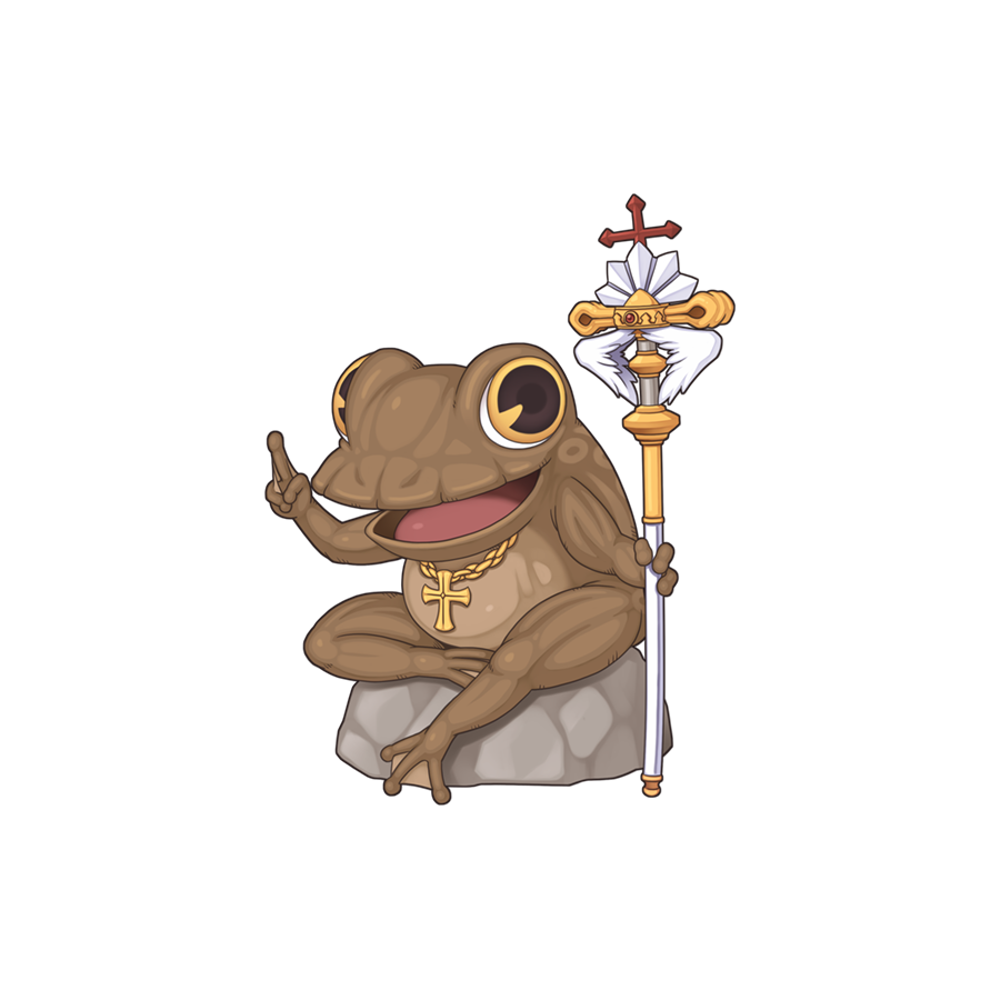 Frog Ragnarok The Big ImageBoard (TBIB) - animal focus chibi chibi only crosier cross ...