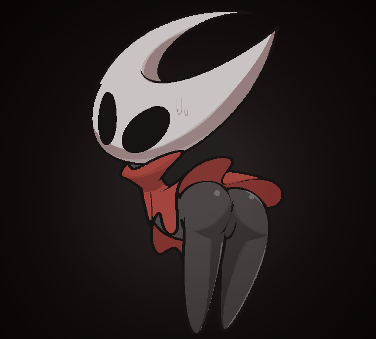 ...black_eyes black_skin bottomless butt clothed clothing hollow_knight hor...