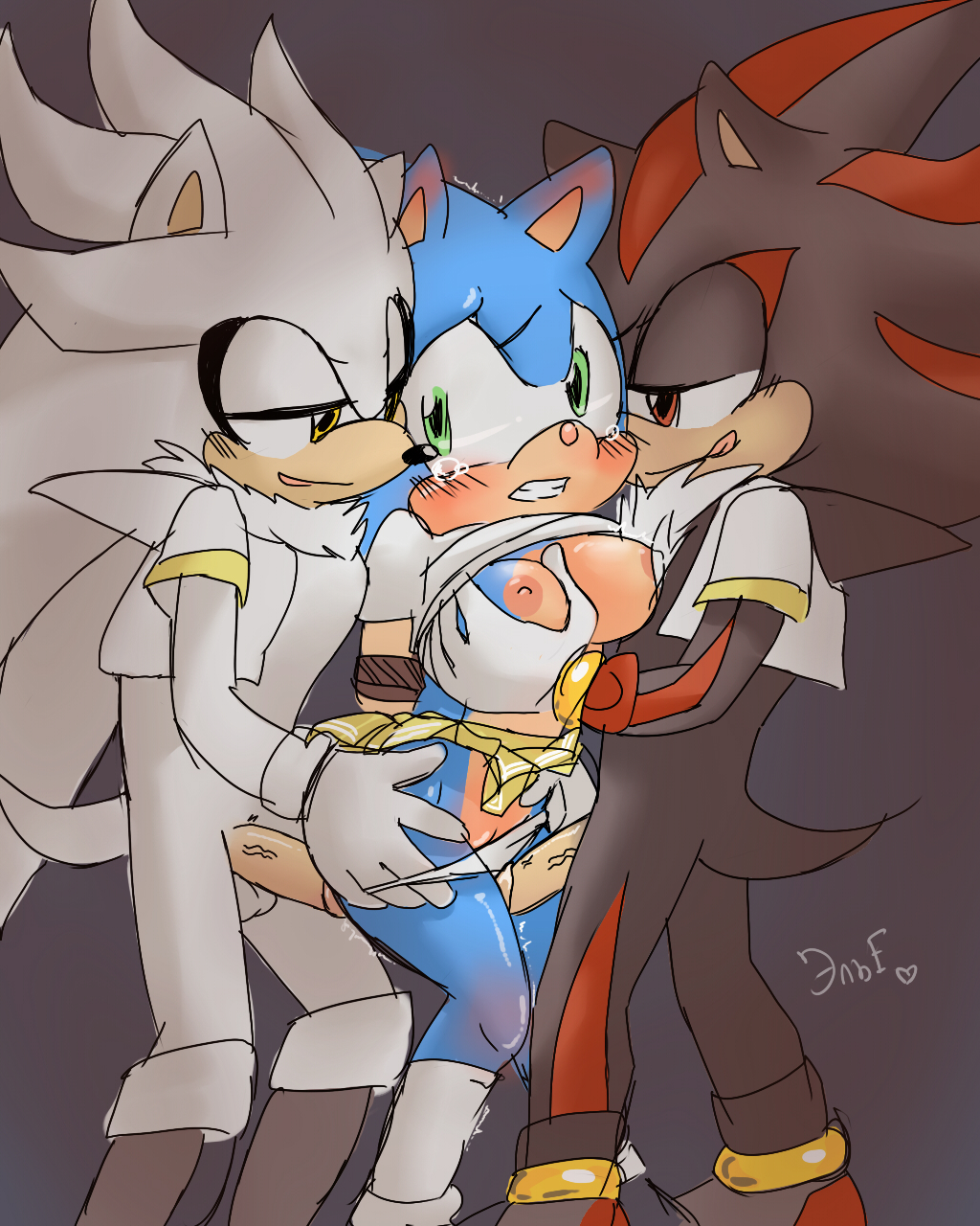 scared shadow_the_hedgehog silver_the_hedgehog sonic(series) sonic_the_...
