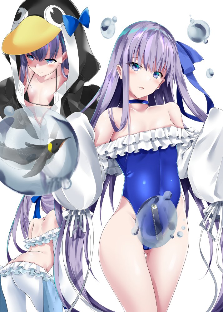 blue_ribbon blue_swimsuit breasts choker fate/grand_order fate(series) fril...