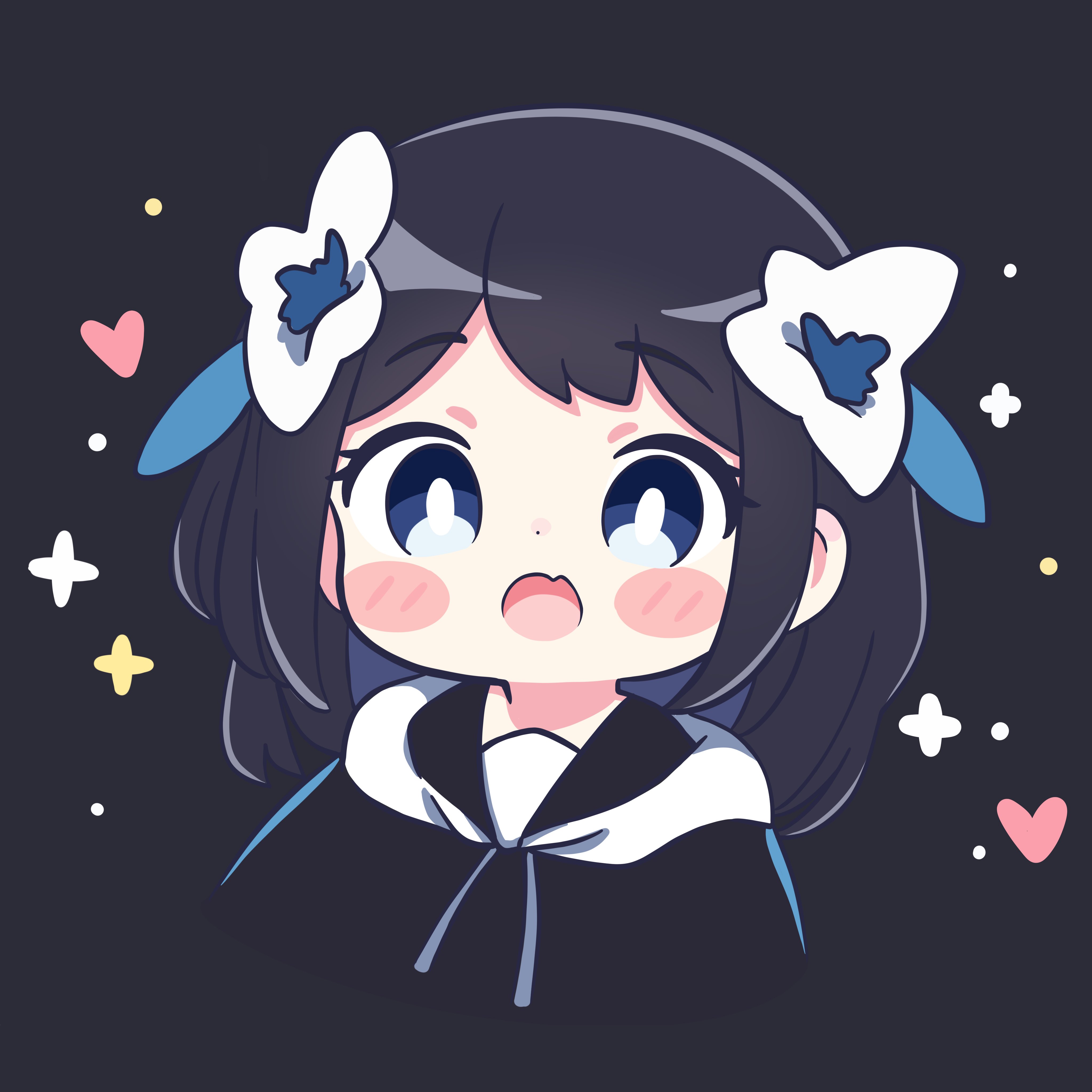 The Big ImageBoard (TBIB) - 1girl :o absurdres black background black ...