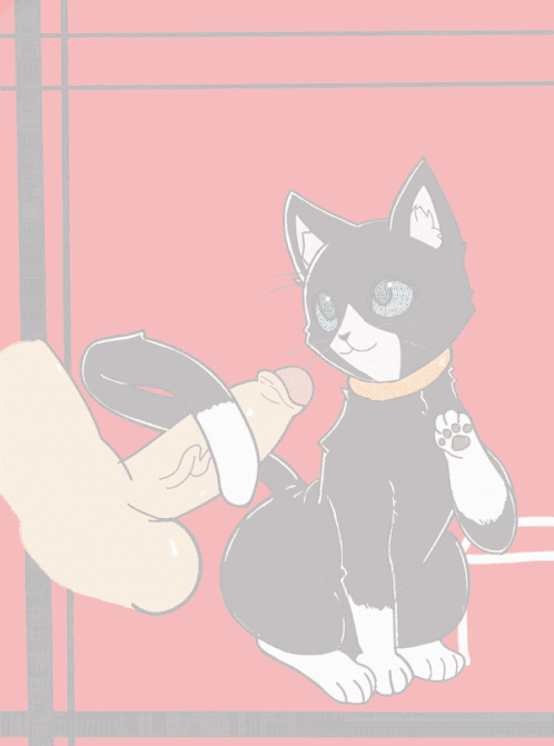 <3 a_cat_is_fine_too animated atlus bestiality black_body black_fur ...