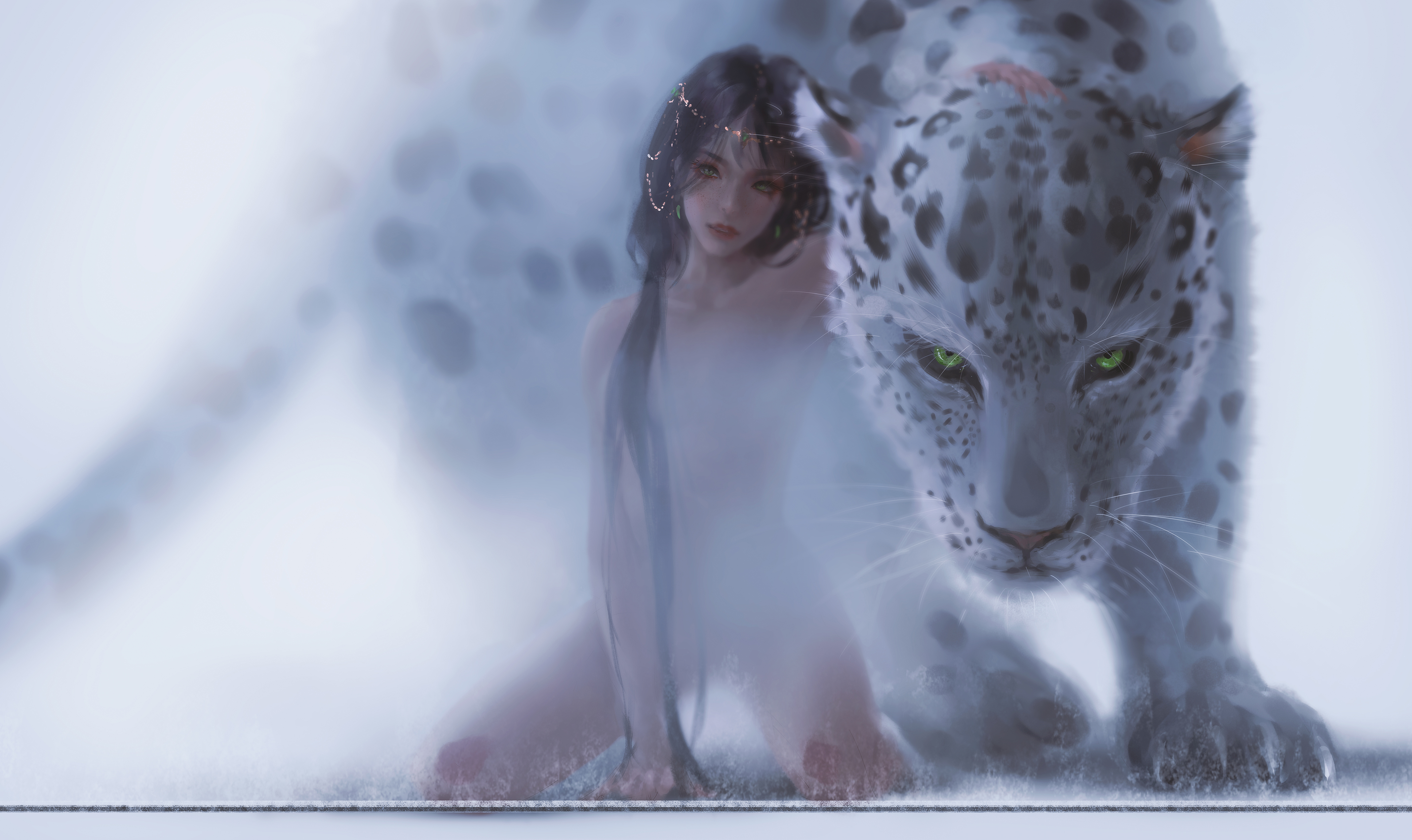 Рысь пол. Аниото оборотень леопард. Принцесса Aeolian, by wlop. Wlop тигр.