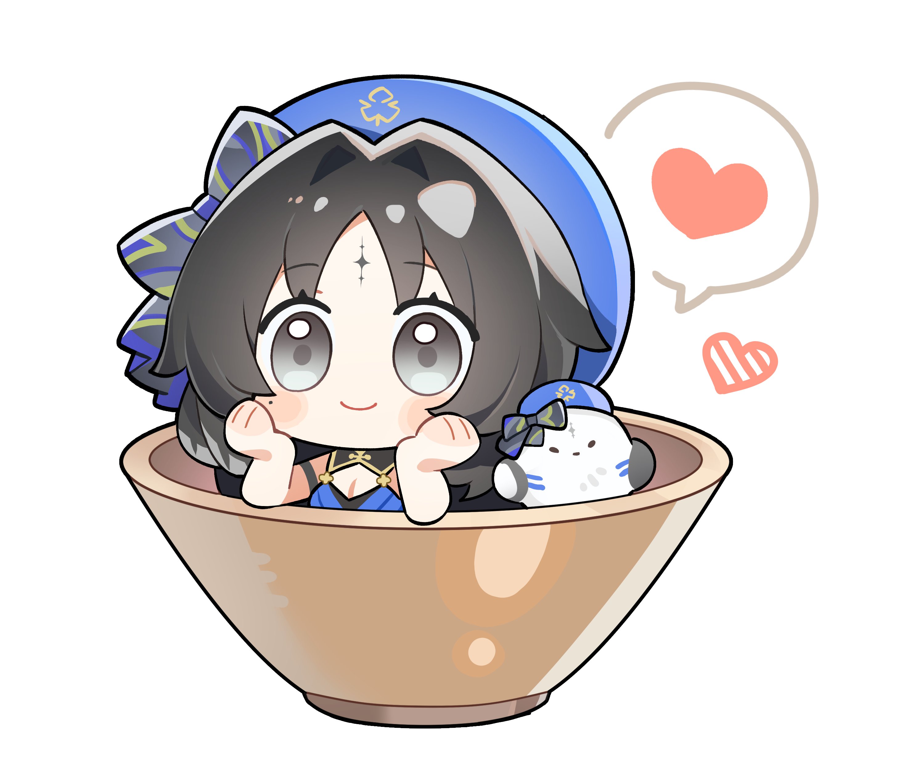 The Big ImageBoard (TBIB) - 1girl absurdres black hair blue hat bow ...