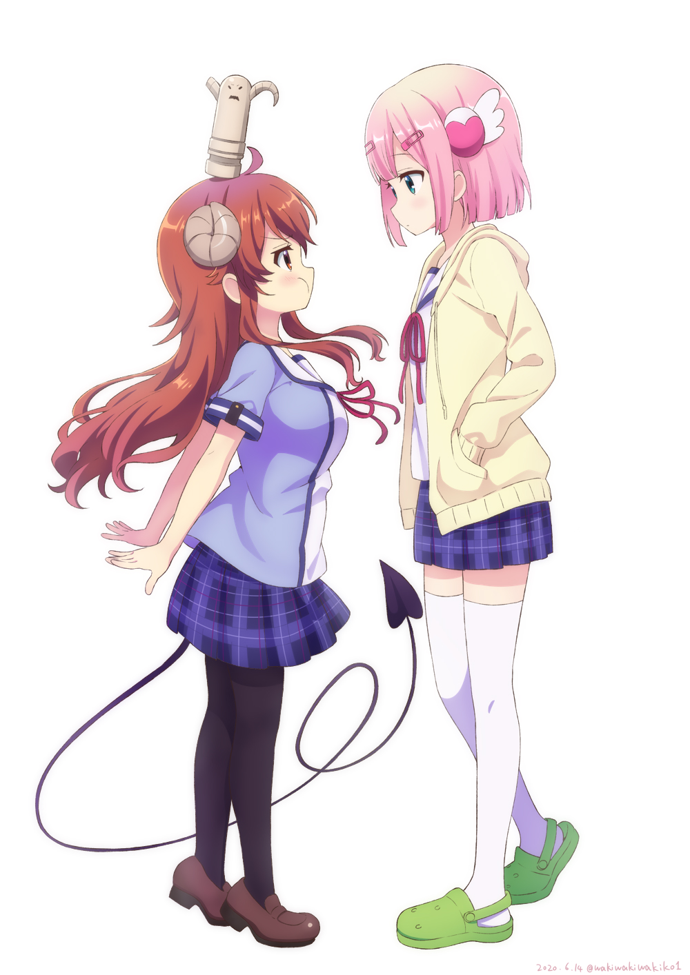 The Big ImageBoard (TBIB) - 2girls ahoge blush broken horn brown hair ...