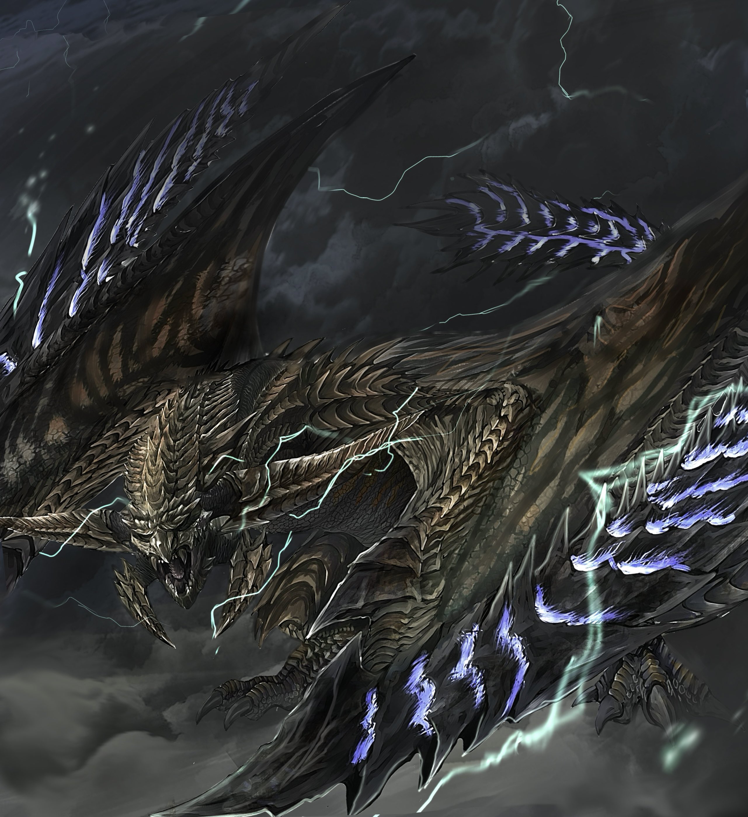 The Big ImageBoard (TBIB) - absurdres claws dragon electricity gold ...