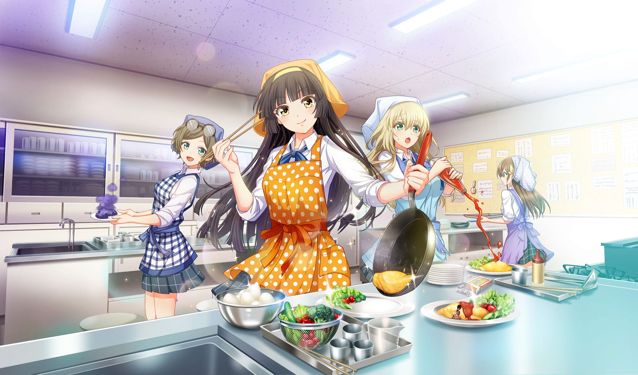 The Big ImageBoard (TBIB) 4girls d apron arihara tsubasa black