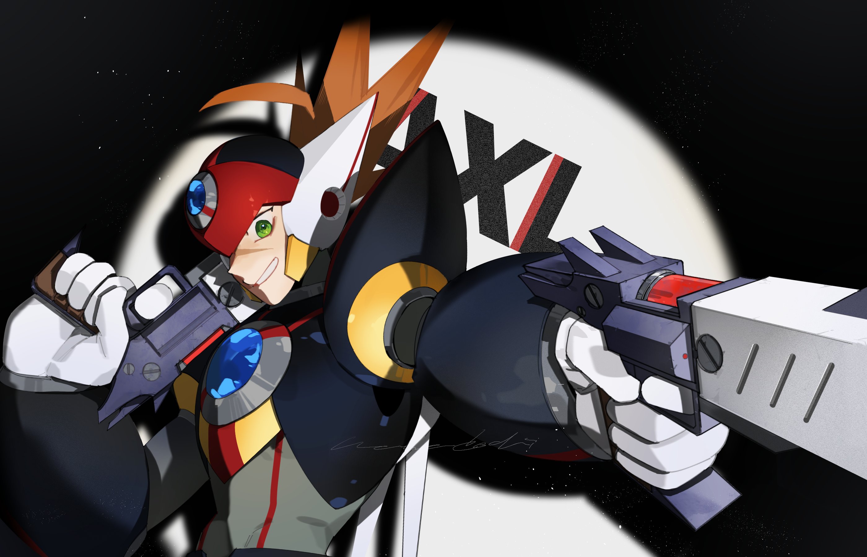The Big ImageBoard (TBIB) - 1boy android armor axl (mega man) black ...