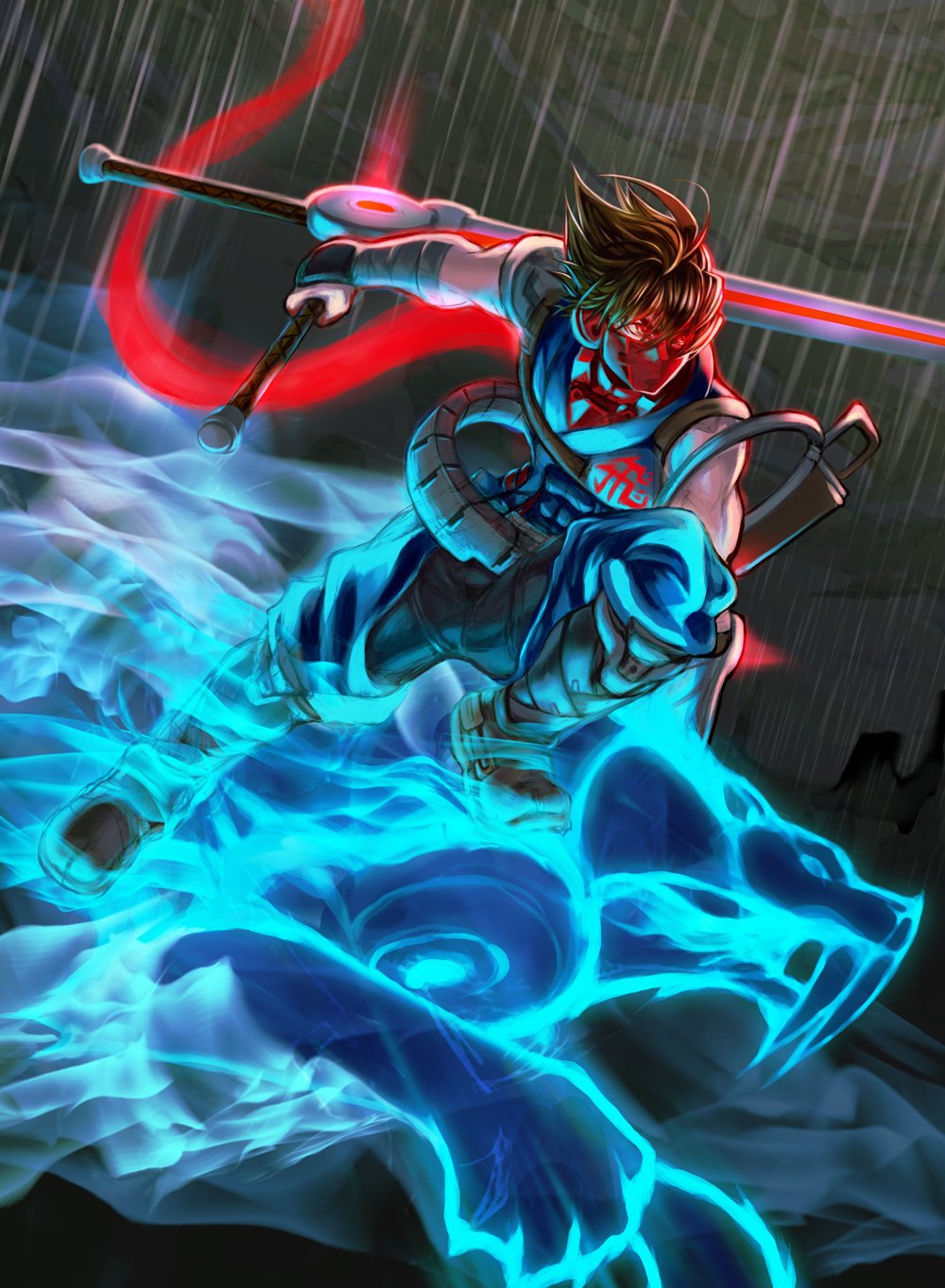 Strider Tonfa The Big ImageBoard (TBIB) - 1boy brown hair cloud cloudy sky highres ...