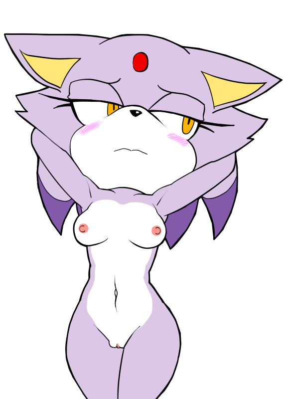 anthro blaze_the_cat blushed breasts domestic_cat embarrassed embarrassed_n...