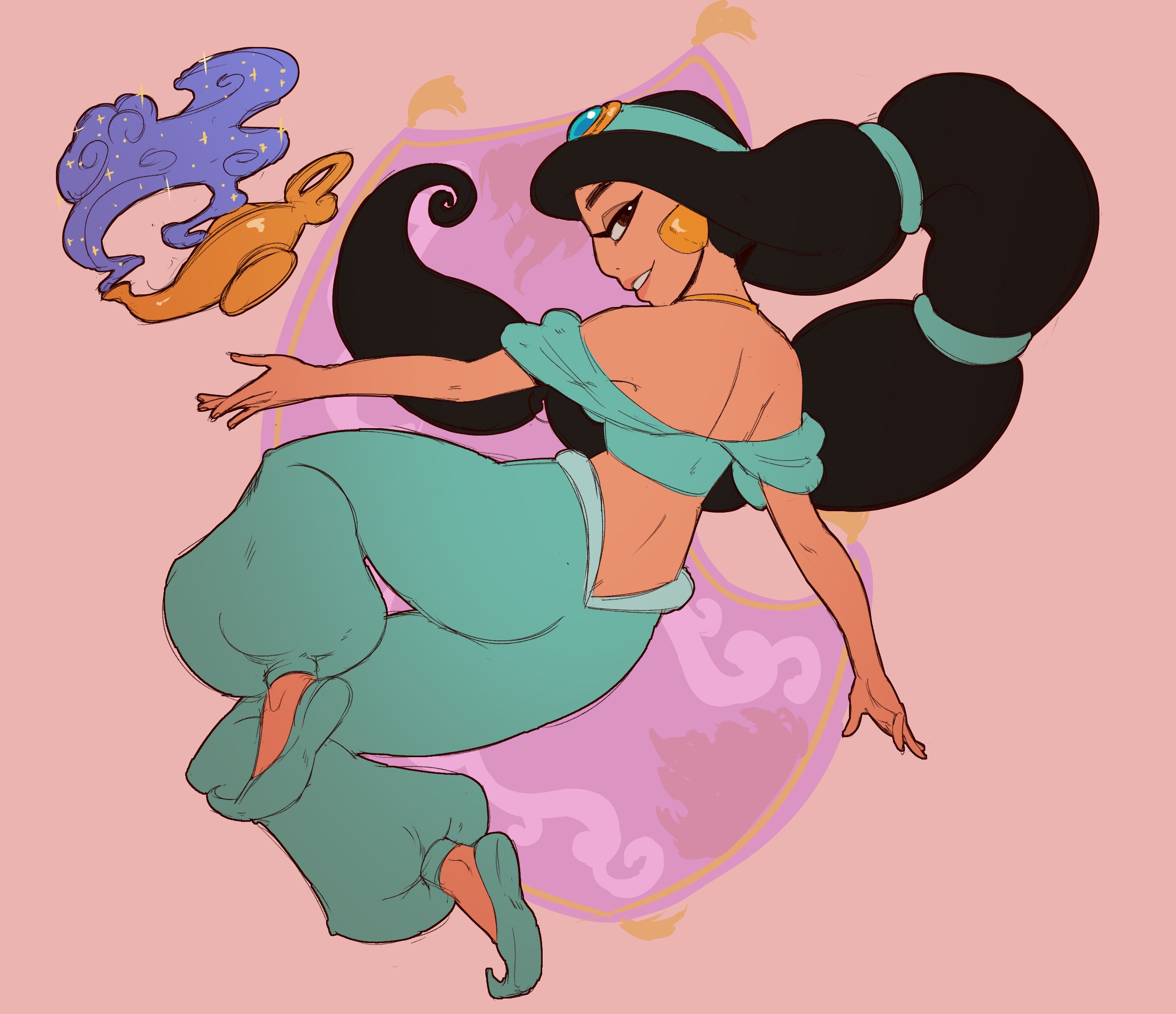 Aladdin Smiling The Big ImageBoard (TBIB) - 1girl aladdin (disney) black hair brown ...