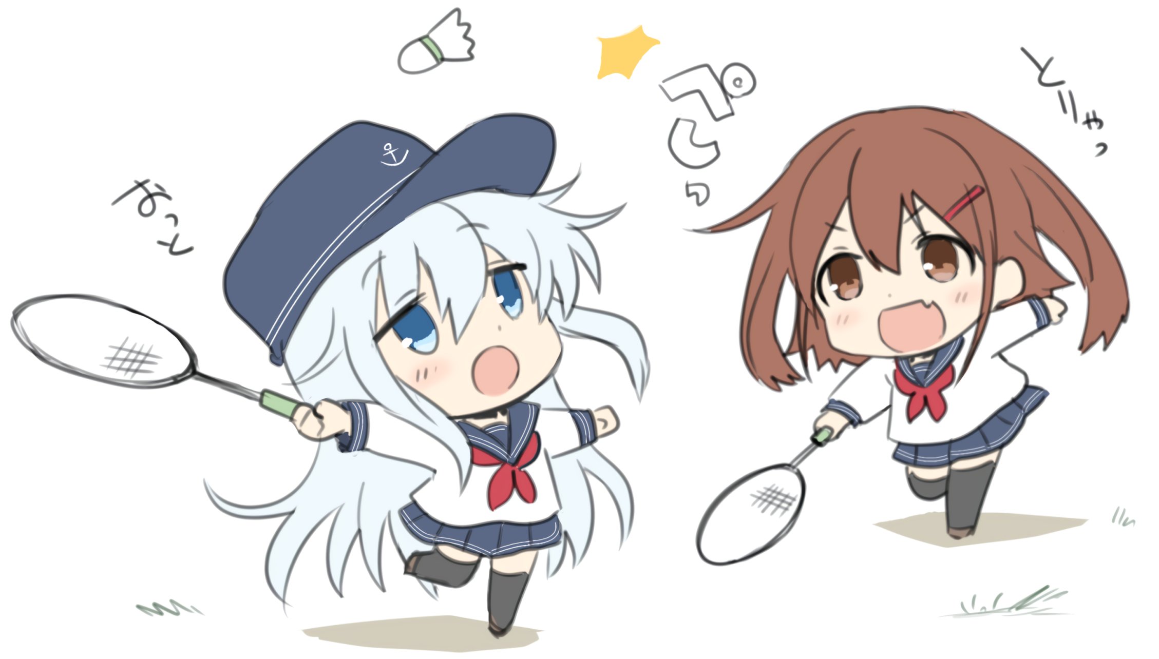 Vs Chibi Racket The Big ImageBoard (TBIB) - 2girls anchor symbol badminton badminton ...