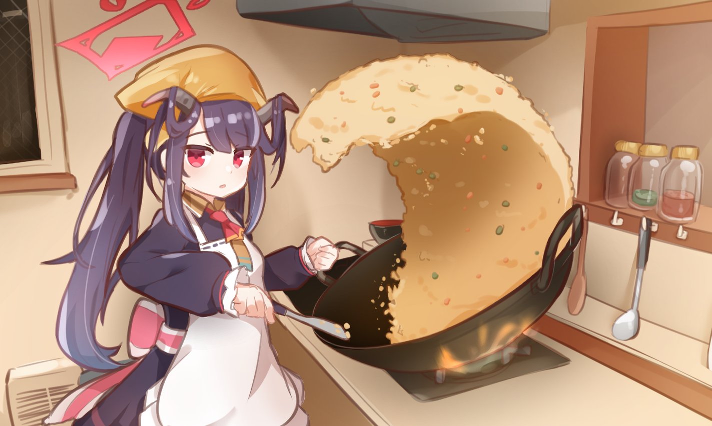 The Big ImageBoard (TBIB) - 1girl apron bad id bad twitter id black ...