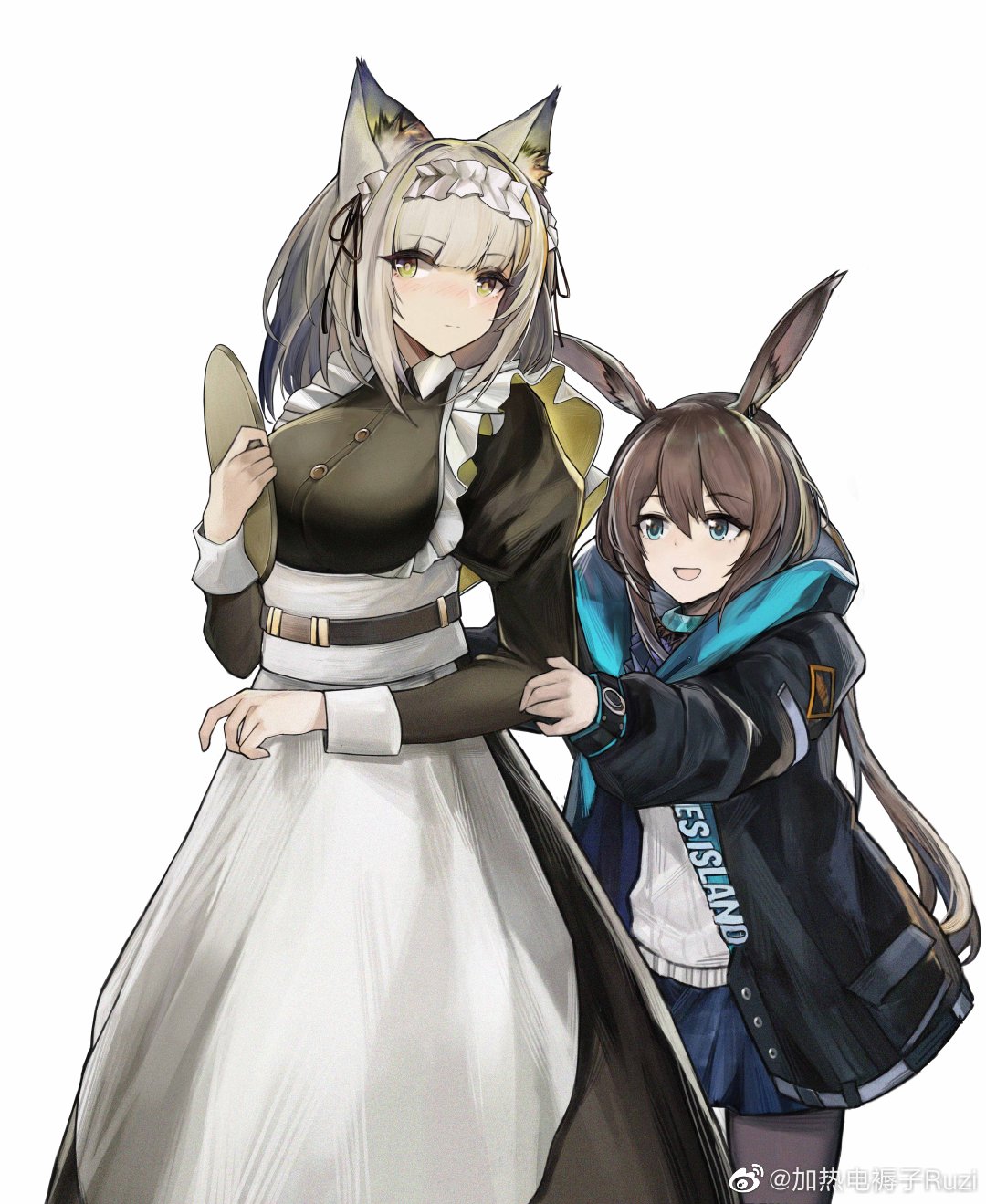 The Big ImageBoard (TBIB) - 2girls :d amiya (arknights) animal ear ...