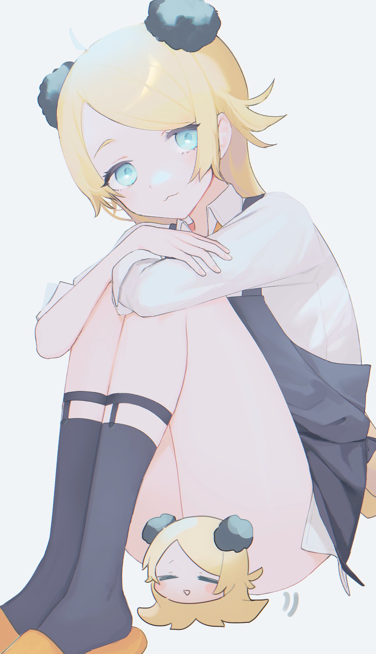 The Big ImageBoard (TBIB) - 1girl :3 ahoge apron black apron black ...