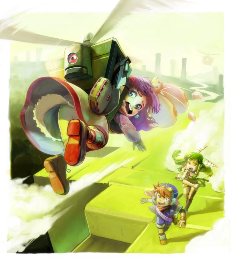 The Big ImageBoard (TBIB) - 1boy 2girls dress earrings feena (grandia ...