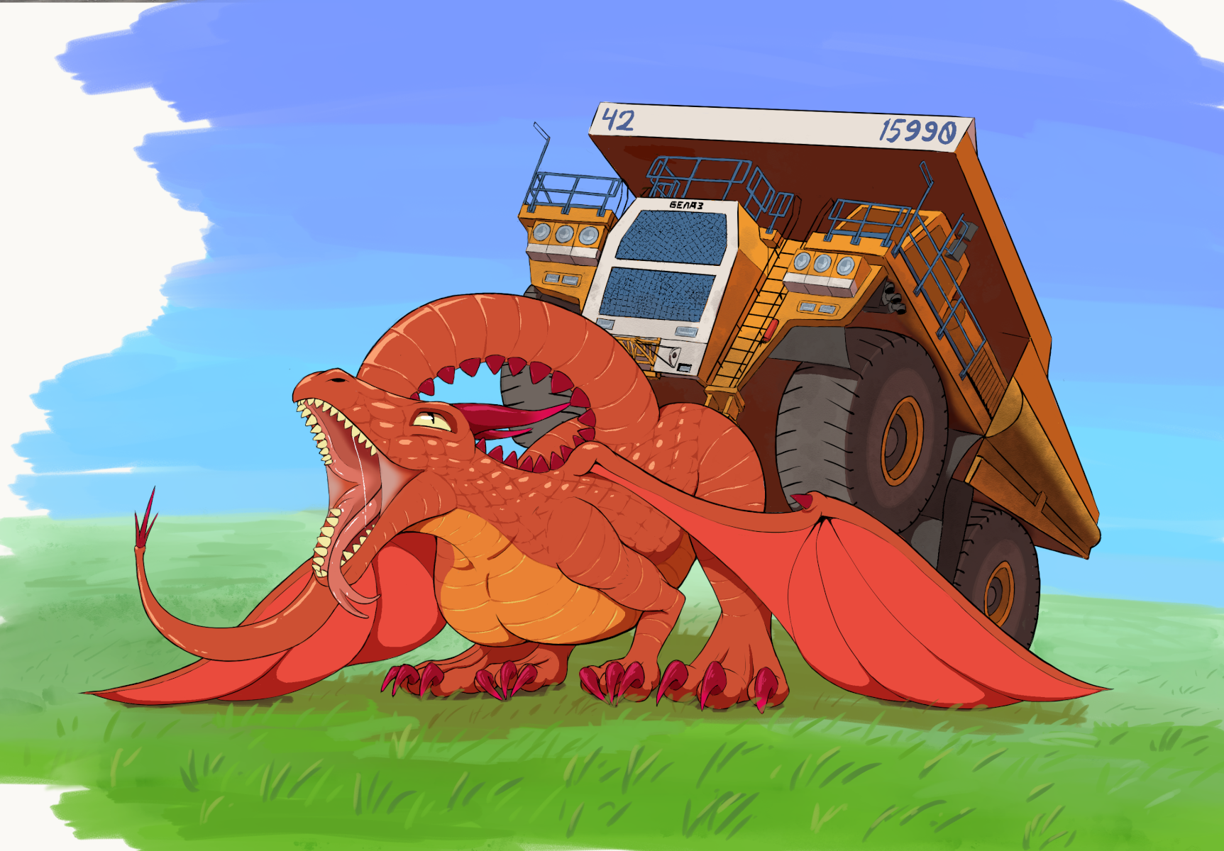 The Big ImageBoard (TBIB) - ambiguous gender belaz (truck) dragon ...