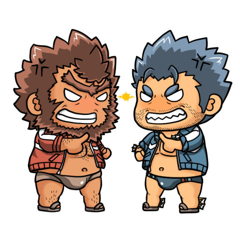 The Big ImageBoard (TBIB) - 2boys anger vein arguing bara beard blue ...